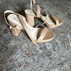 Sole Society Tan Heels Modern Minimalist Design